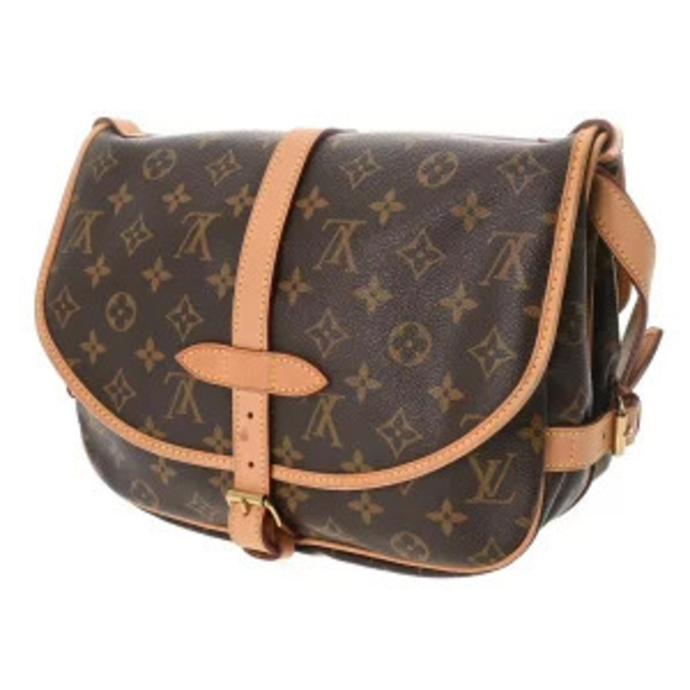 Louis Vuitton Canvas Brown Saumur Shoulder Monogram Bag